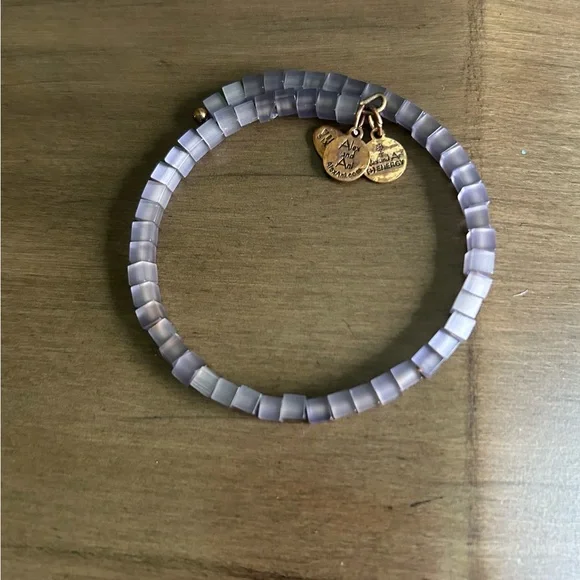 Alex and Ani Lavender Square Beaded Wrap Bracelet - Picture 2 of 2